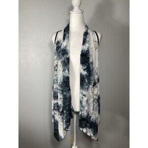 Y2K Velvet Burnout Vest Duster S Gray Black Floral Fairy Grunge Whimsigoth